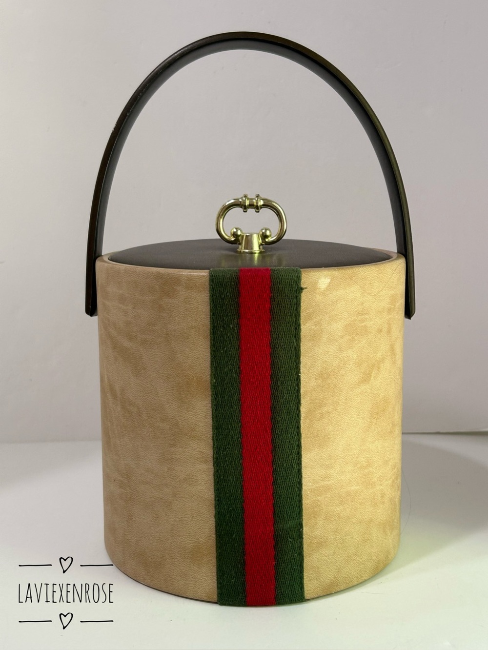 Ice Bucket with Green and Red Stripes